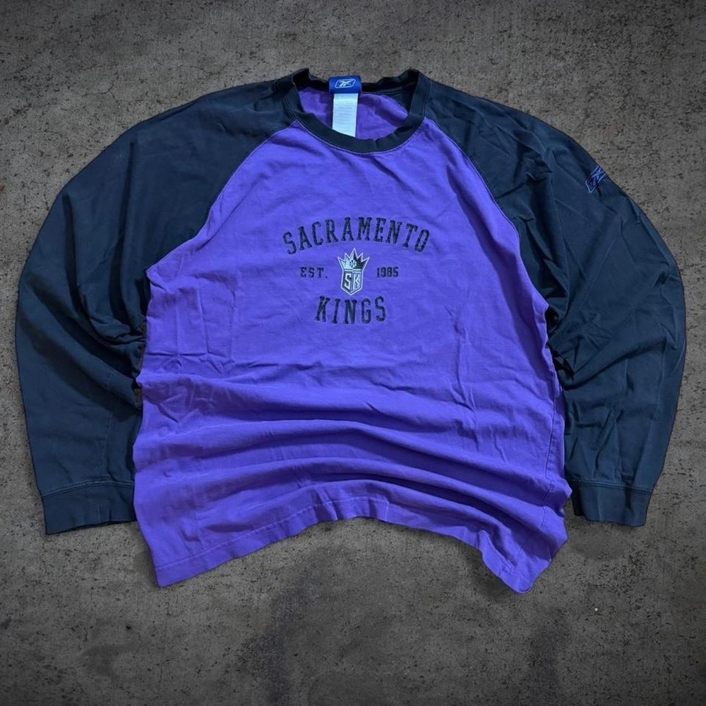 Vintage Reebok Sacramento Kings Long Sleeve T-Shirt Size Large Y2K NBA